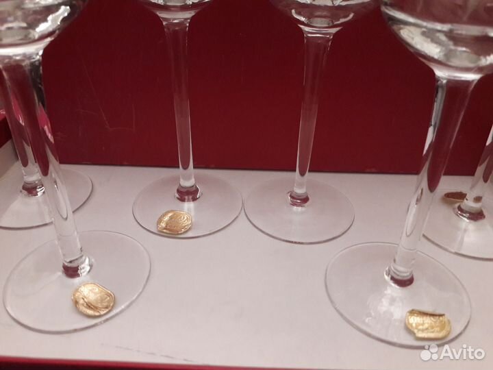 Фужеры стекло Богемия винтаж