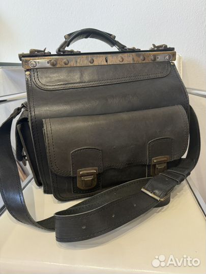 Портфель саквояж кожаный мужской