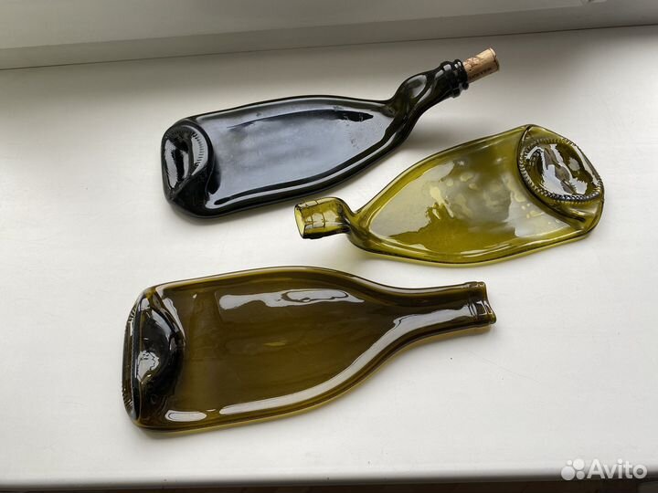 Тарелка из бутылки - подсвечник, декор