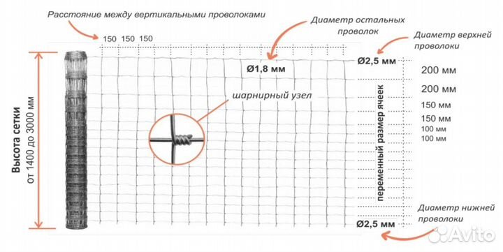 Сетка Шарнирная дфл