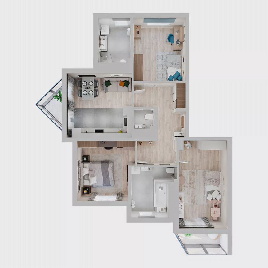 3-к. квартира, 87,3 м², 2/19 эт.