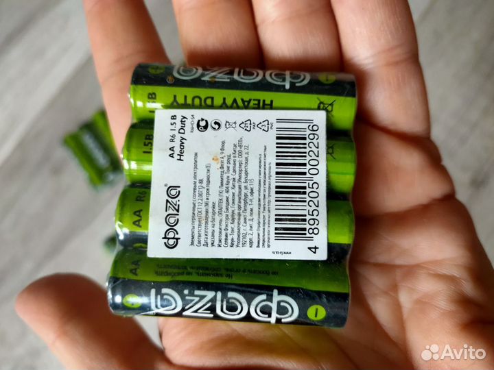 Фаzа Батарейка AA R6, Солевой тип, 1,5 В, 32 шт