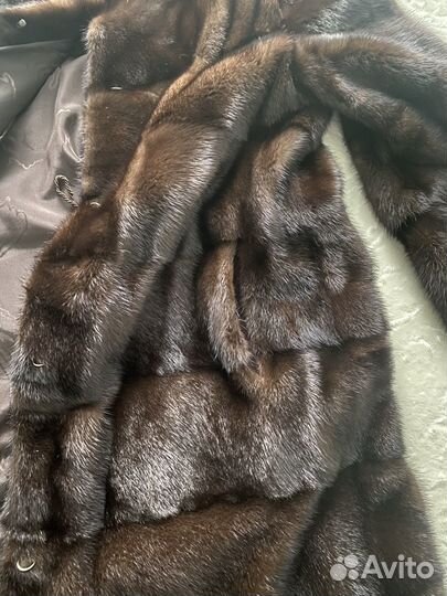 Шуба норковая с капюшоном