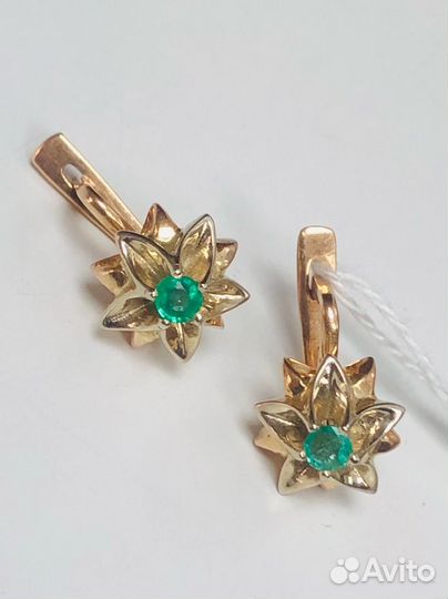 Серьги с изумрудами