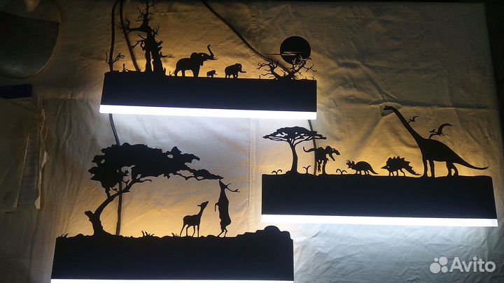 Светильник с животными, детский ночник