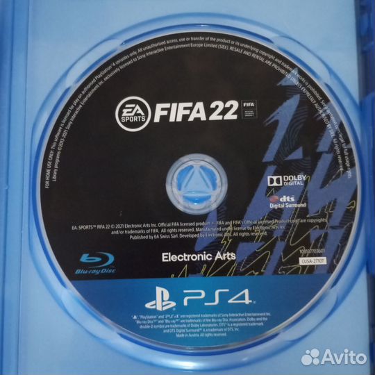 Продам диск FIFA 22 на ps 4