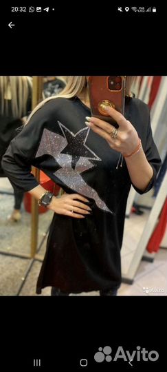 Платье туника со стразами
