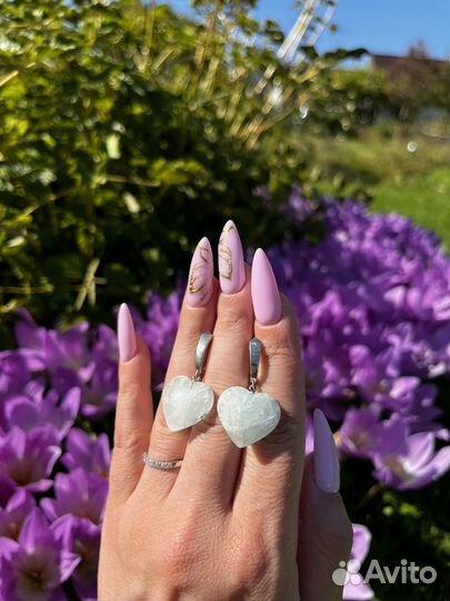 Серьги с крупными аквамаринами