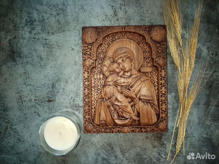 Икона Божья Матерь Владимирская (Роспись Золото )