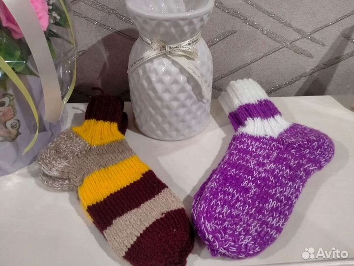 Вязаные носки ручной работы