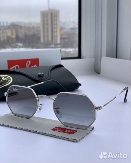 Очки ray ban octagonal пепельные