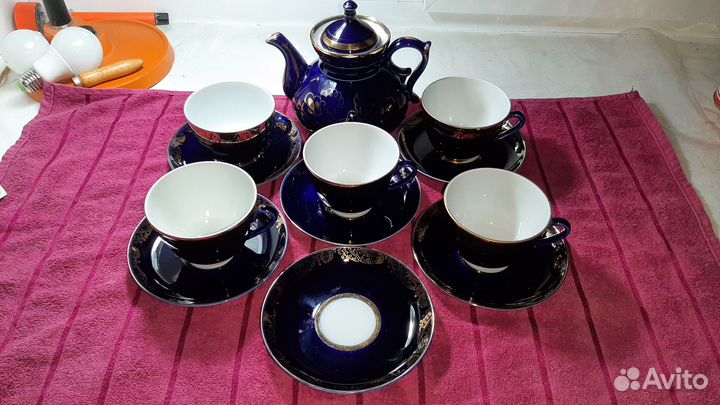 Чайный набор - пары лфз 5 шт + чайник Гжель