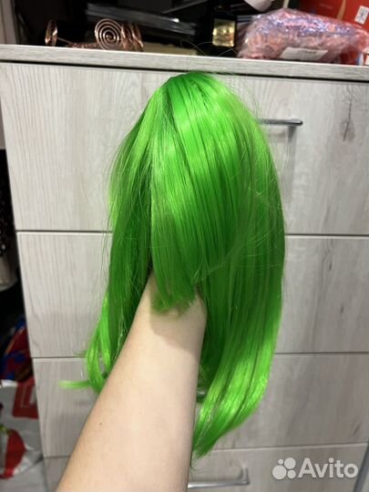 Парик цветной зеленый
