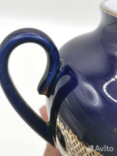 Молочник сливочник и сахарница Кобальт лфз СССР