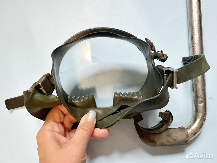 Маска для подводного плавания с трубкой СССР