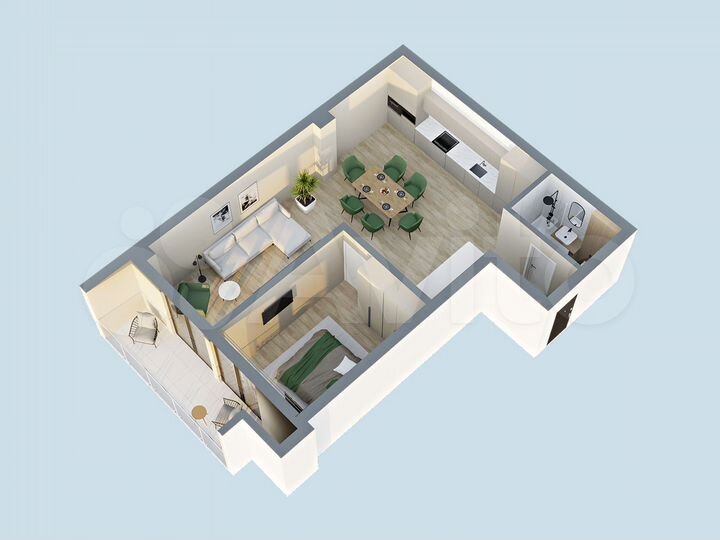 3-к. апартаменты, 74,4 м², 3/8 эт.