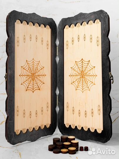 Нарды деревянные паук светлый 50х50 новые