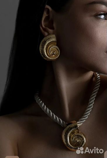 Комплекты, Сережки крупные, ожерелье zara