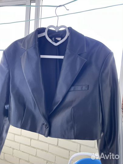 Кожаный пиджак h&m/hm