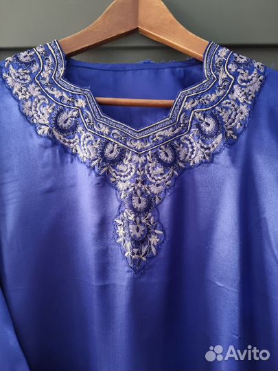 Индийское платье туника с вышивкой палантин шарф