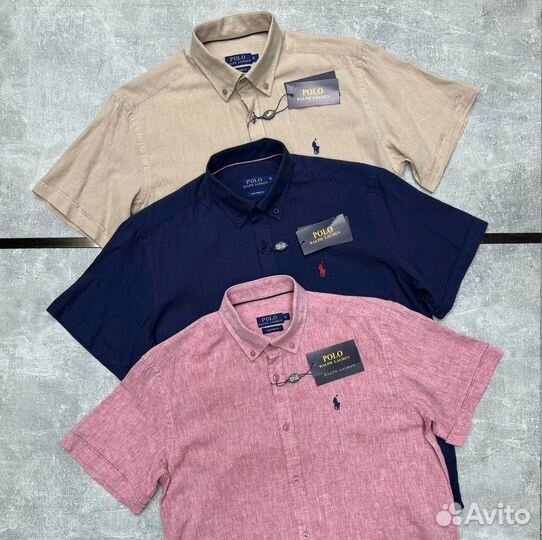 Рубашка мужская лён polo