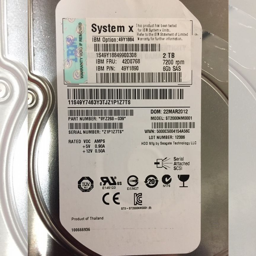 [42D0768] Жесткий Диск Ibm 2tb Sas 42d0768