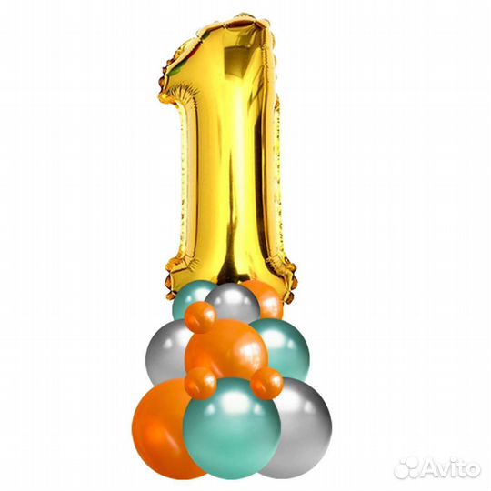 Фольгированная цифра на стойке