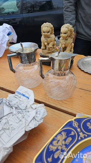 Винтажные хрустальные парные графины