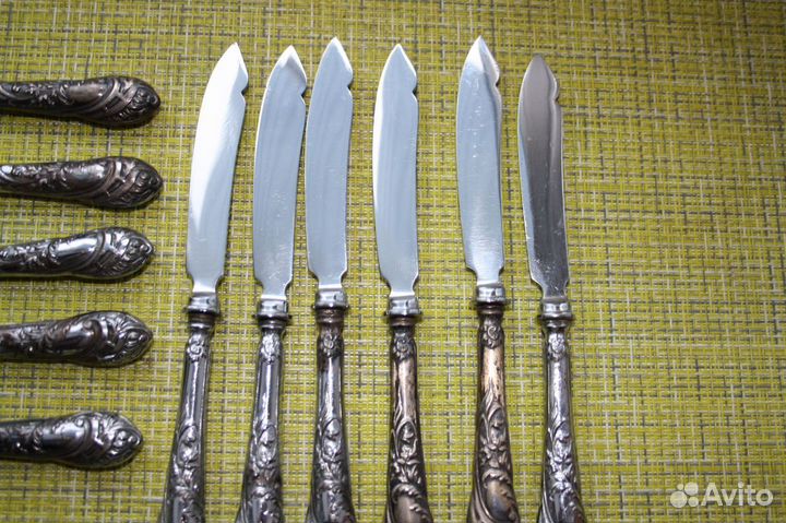 Ножи дисертные. Серебро 84. Царская Россия.12шт