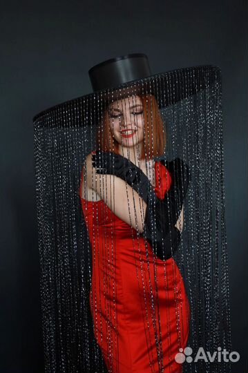 Шляпа с нитями для фотосессий