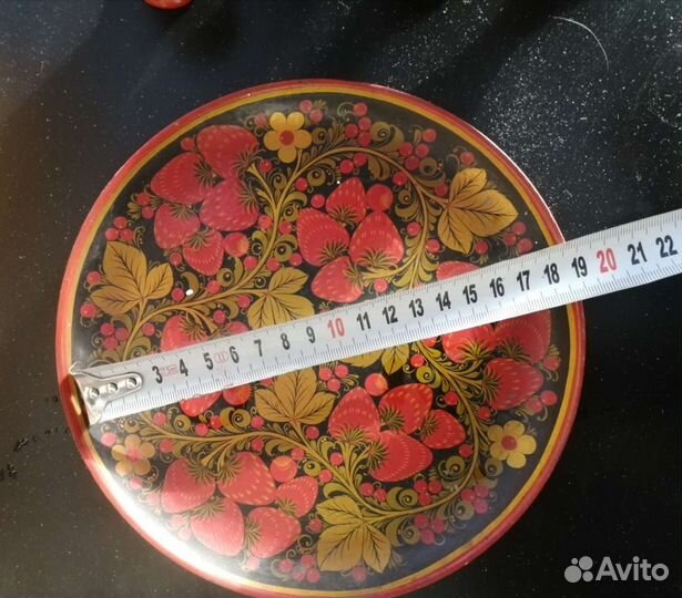 Рюмки на подносе, расписные хохлома