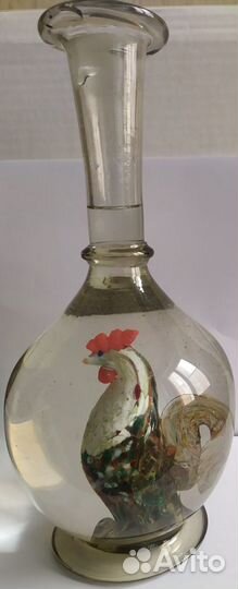 Графин антиквар до 1917г с петухом мальцов стекло