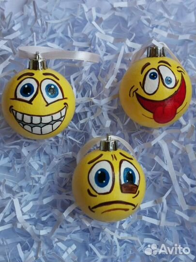 Елочные игрушки Смайлики