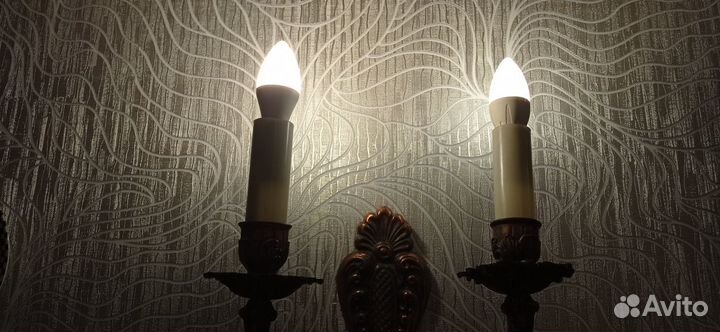 Канделябр Бра СССР бронза настенный двухрожковый