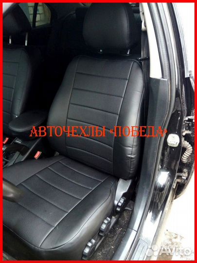 Чехлы Nissan Primera P12 из экокожи чёрные Классик