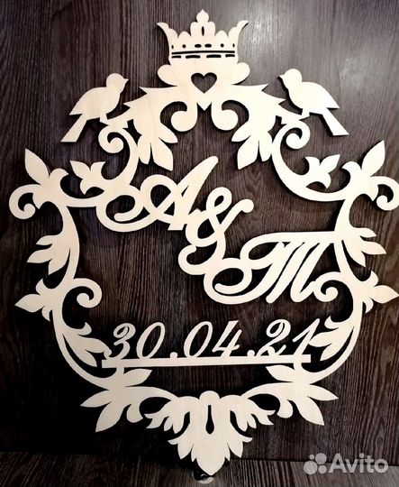 Монограмма на свадьбу. Свадебный декор
