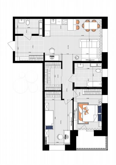 2-к. квартира, 87,4 м², 6/18 эт.