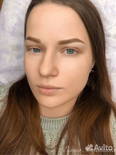 Напыление и растушевка бровей, татуаж век и губ