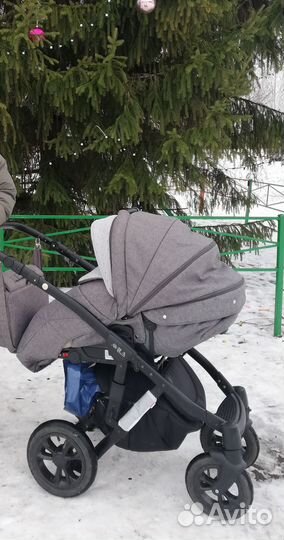Коляска Adamex Avila 3 в 1 серый Меландж