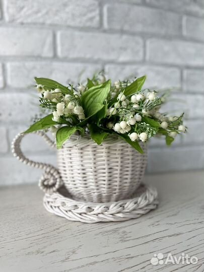 Плетеная чашка-конфетница-сухарница-фруктовница