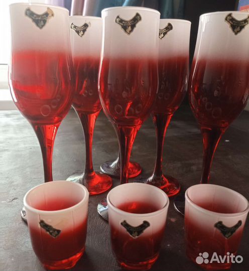 Бокалы для шампанского+рюмочки
