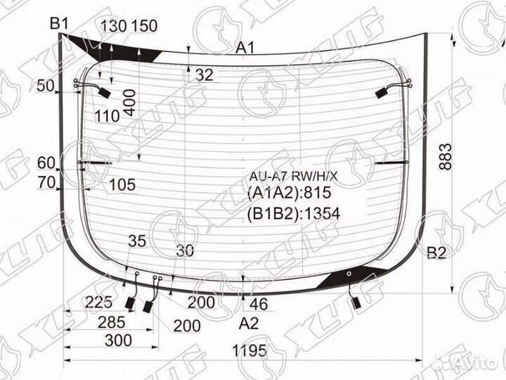 Стекло заднее с обогревом audi A7 sportback 10-18