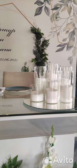 Свадебные украшения,свечи,стеклянные колбы