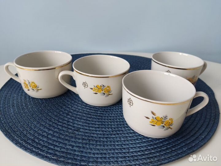 Кружки 4 шт, фарфор