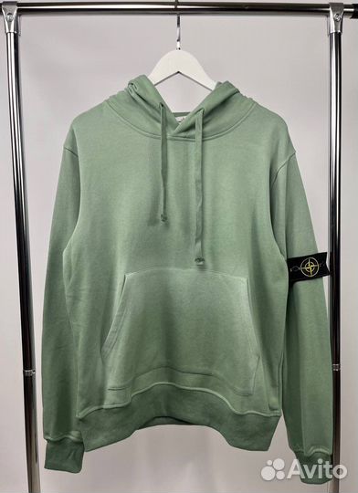 Stone island худи зеленое