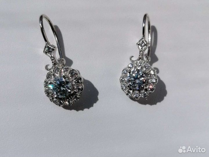 Пуссеты 2Ct Серьги 2,5Ct Муассанит реальный