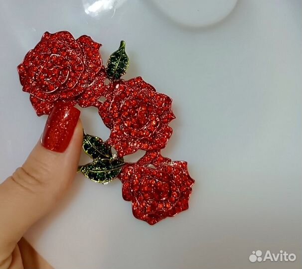 Кулон Брошь Розы