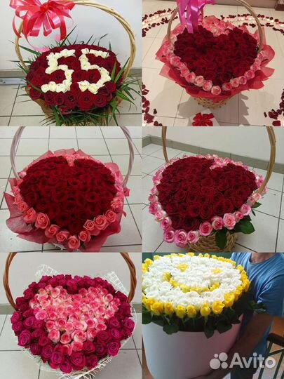 Корзина роз букет 201 101 111 роза букеты гиганты