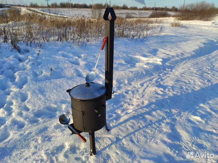 Узбекский Чугунный казан 12л + Печь с трубой