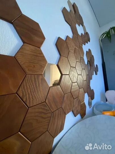 Деревянная декоративная плитка соты